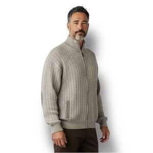 Clearwater Outfitters Mens Full Zip Ribbed Cotton Cardigan Sweater, size XL